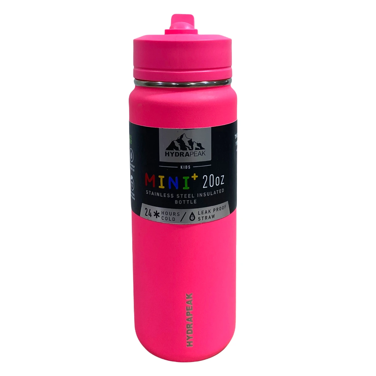 Littletown Hydrapeak Insulated 20oz 24 Hours Cold Water Bottle with Straw  Lid, Leak Proof and Spill Proof- Hot Pink(NO RETURNS OR EXCHANGE ON THIS  PRODUCT) - Online Luxury Store for Kids