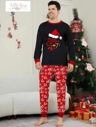 Little Town Little Town Adult Male Matching Family Pajamas Black/Red (NO RETURN OR EXCHANGE ON THIS PRODUCT) - 16900 in warri, delta state, Nigeria