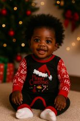 Little Town Little Town Baby Matching Family Christmas Pajamas Black/Red (NO RETURNS OR EXCHANGE ON THIS PRODUCT) - 12900 in warri, delta state, Nigeria