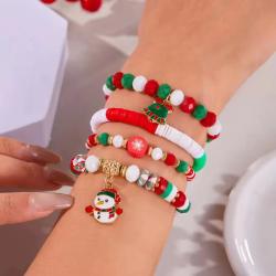 Little Town Little Town 4-Piece Christmas Bracelets Set-Multicolour/Snowman (NO RETURN OR EXCHANGE ON THIS PRODUCT) - 6200 in warri, delta state, Nigeria