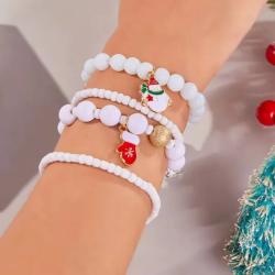 Little Town Little Town 4-Piece Christmas Bracelets Set -White/Snow Man (NO RETURNS OR EXCHANGE ON THIS PRODUCT) - 6200 in warri, delta state, Nigeria